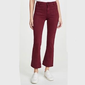 Paige “Claudine” High Waist Crop Flare Jeans Burgundy Sz 23 NWT